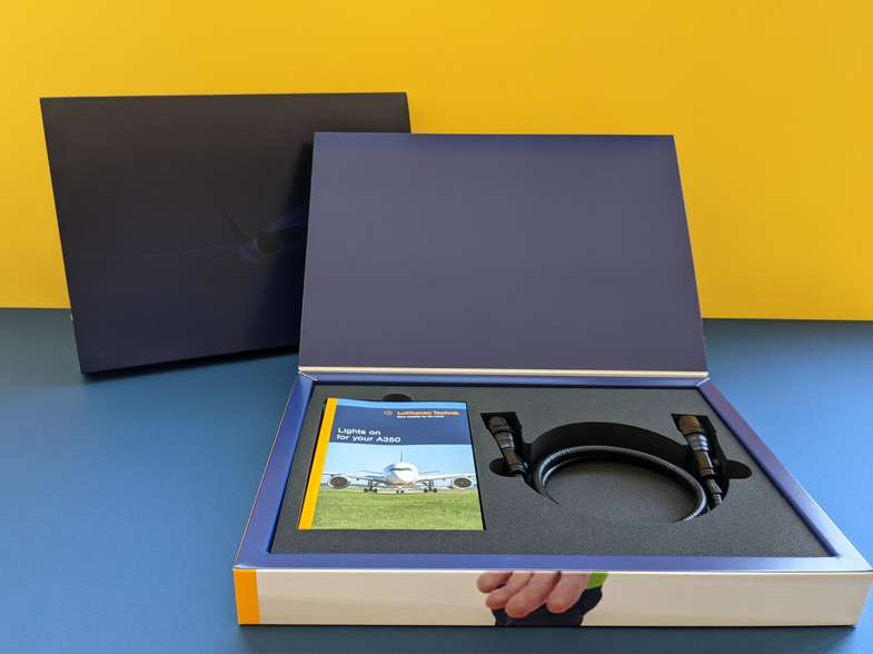 Schaumstoff-Einsatz im Klappdeckelkarton von Langebartes + Jürgens Hamburg GmbH