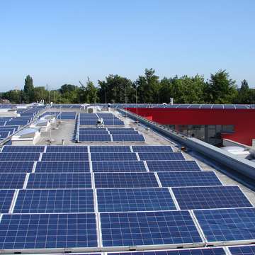 Solarzellen auf dem Langebartelsdach